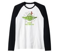 Star Wars Christmas Merry You Will Be Yoda Cocoa Mug Camiseta Manga Raglan