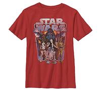 Star Wars Classic Battle Boy's Premium Solid Crew Tee, Red, Youth Small