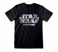 Star Wars Classic Manga Logo Adultos Negro Camiseta - Grande