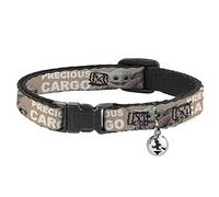 Star Wars Collar de gato, collar separable con campana, Star Wars The Child Sitting Pose Precious Cargo Color blanco tostado, 8.5 a 12 pulgadas, 0.5 pulgadas de ancho