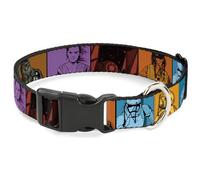 Star Wars - Collar de perro con hebilla de plástico, liberación rápida, fácil de ajustar, personaje e iconos de The Force Awakens, multicolor, 7 a 8.5 pulgadas, 0.5 pulgadas de ancho