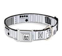 Star Wars Collar para mascotas, collar de perro hebilla de cinturón de seguridad de metal, cinturón utilitario Star Wars Stormtroopers que delimitan gris blanco, 11 a 16.5 pulgadas de ancho