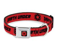 Star Wars - Collar para mascotas, collar de perro, hebilla de cinturón de seguridad de metal, personajes japoneses de Darth Vader de Star Wars y logotipo rojo negro, 11 a 16.5 pulgadas de ancho