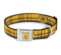 Star Wars - Collar para Mascotas, Collar de Perro, Hebilla de cinturón de Seguridad de Metal, Star Wars C3PO Cables Que delimitan Amarillos Negros Multicolor, 15 a 24 Pulgadas de Ancho