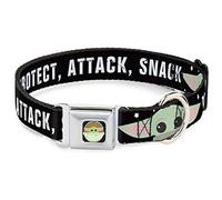 Star Wars Collar para Mascotas, Collar de Perro, Hebilla de cinturón de Seguridad de Metal, Star Wars The Child Chibi Face Protect Attack Snack, 20 a 31 Pulgadas, 1.5 Pulgadas de Ancho