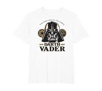 Star Wars Dark Side of The Force Darth Vader Camiseta, Hombre Tallas Grandes, Blanco, 5X Alto