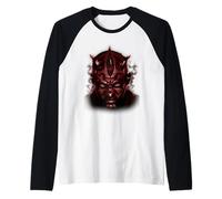Star Wars Darth Maul Sinister Stare Close Up Face Portrait Camiseta Manga Raglan