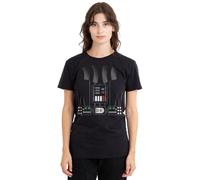 Star Wars Darth Vader Costume Ladies T Shirt, Black Camiseta, Negro, S para Mujer
