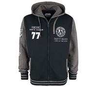 Star Wars Darth Vader Hombre Capucha con Cremallera Negro/Gris Oscuro 3XL 100% algodón Regular