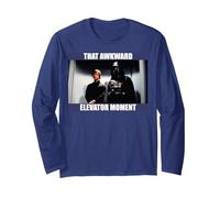 Star Wars Darth Vader & Luke That Awkward Elevator Moment Manga Larga, Unisex para Adultos, Azul Marino, XXL