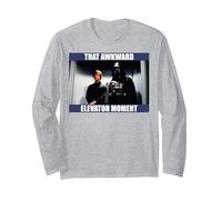 Star Wars Darth Vader & Luke That Awkward Elevator Moment Manga Larga, Unisex para Adultos, Gris Jaspeado, XL