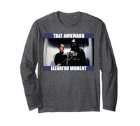 Star Wars Darth Vader & Luke That Awkward Elevator Moment Manga Larga, Unisex para Adultos, Jaspeado Oscuro, S
