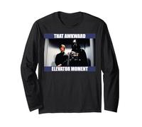 Star Wars Darth Vader & Luke That Awkward Elevator Moment Manga Larga, Unisex para Adultos, Negro, S