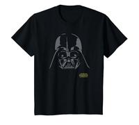 Star Wars Darth Vader Simple Helmet Camiseta, Niños, Negro, 4 años