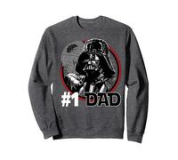 Star Wars Día del Padre Darth Vader #1 Dad Vintage Sudadera, Unisex para Adultos, Jaspeado Oscuro, S