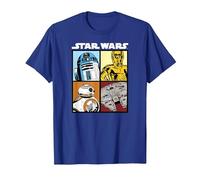 Star Wars Droids and Ships White Camiseta, Hombre, Azul Real, L