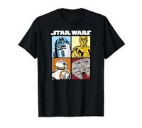 Star Wars Droids and Ships White Camiseta, Hombre, Negro, 6XL