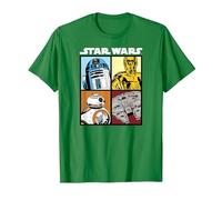 Star Wars Droids and Ships White Camiseta, Hombre, Verde Kelly, S