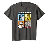 Star Wars Droids and Ships White Camiseta, Niños, Asfalto, 6 años