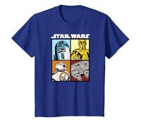 Star Wars Droids and Ships White Camiseta, Niños, Azul Real, 6 años