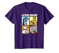 Star Wars Droids and Ships White Camiseta, Niños, Morado, 6 años
