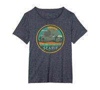 Star Wars Enjoy Scarif Beach Vacation Vintage Camiseta, Mujer Tallas Grandes, Azul Jaspeado, 4XL Grande