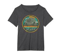 Star Wars Enjoy Scarif Beach Vacation Vintage Camiseta, Mujer Tallas Grandes, Jaspeado Oscuro, 4XL Grande