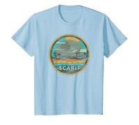 Star Wars Enjoy Scarif Beach Vacation Vintage Camiseta, Niños, Azul Bebé, 4 años