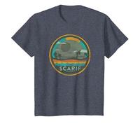 Star Wars Enjoy Scarif Beach Vacation Vintage Camiseta, Niños, Azul Jaspeado, 4 años