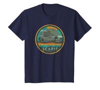 Star Wars Enjoy Scarif Beach Vacation Vintage Camiseta, Niños, Azul Marino, 4 años