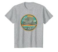 Star Wars Enjoy Scarif Beach Vacation Vintage Camiseta, Niños, Gris Jaspeado, 4 años