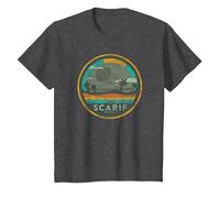 Star Wars Enjoy Scarif Beach Vacation Vintage Camiseta, Niños, Jaspeado Oscuro, 4 años