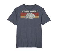 Star Wars Falcon Files Retro Camiseta, Hombre Tallas Grandes, Azul Jaspeado, 4X Alto