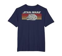 Star Wars Falcon Files Retro Camiseta, Hombre Tallas Grandes, Azul Marino, 2X Alto