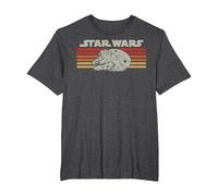 Star Wars Falcon Files Retro Camiseta, Hombre Tallas Grandes, Jaspeado Oscuro, 2X Alto