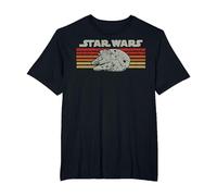 Star Wars Falcon Files Retro Camiseta, Hombre Tallas Grandes, Negro, 4X Alto