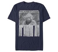 STAR WARS Words of Wisdom T-Shirt Camiseta, Azul Marino, XXL para Hombre