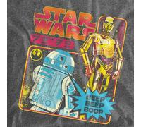 Star Wars Flea Market Retro R2-d2 & C-3p0 T Shirt, Wash Black Camiseta, Negro Lavado Vintage, M Unisex Adulto