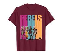 Star Wars Forces of Destiny Rebels Camiseta, Hombre, Granate, 3XL