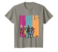 Star Wars Forces of Destiny Rebels Camiseta, Niños, Pizarra, 10 años