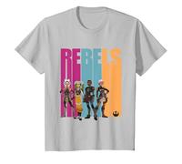 Star Wars Forces of Destiny Rebels Camiseta, Niños, Plata, 8 años