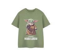 Star Wars Grogu Camiseta Verde Niño | Camiseta de Manga Corta con Estampado Mandalorian Ropa para niños | Top con Estampado Infantil para Adolescentes | Mercancía Oficial