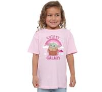 mandarin creative ltd Star Wars Grogu Cutest in The Galaxy Girls T Shirt Camiseta, Rosa, 3-4 años para Niñas