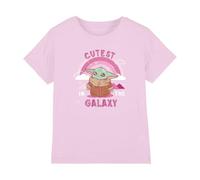 Star Wars Grogu Cutest in The Galaxy Girls T Shirt Camiseta, Rosa, 7-8 años para Niñas