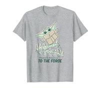 Star Wars Grogu Restore Balance to The Force Camiseta, Hombre, Gris Jaspeado, 5XL