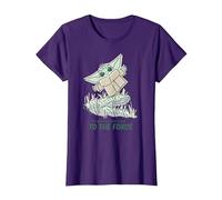 Star Wars Grogu Restore Balance to The Force Camiseta, Mujer, Morado, XS