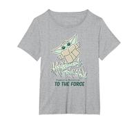 Star Wars Grogu Restore Balance to The Force Camiseta, Mujer Tallas Grandes, Gris Jaspeado, 5XL Grande