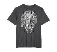 Star Wars Halcón Milenario Never Tell Me The Odds Top View Camiseta, Hombre Tallas Grandes, Jaspeado Oscuro, 5X Alto