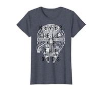 Star Wars Halcón Milenario Never Tell Me The Odds Top View Camiseta, Mujer, Azul Jaspeado, L