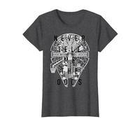 Star Wars Halcón Milenario Never Tell Me The Odds Top View Camiseta, Mujer, Jaspeado Oscuro, XL